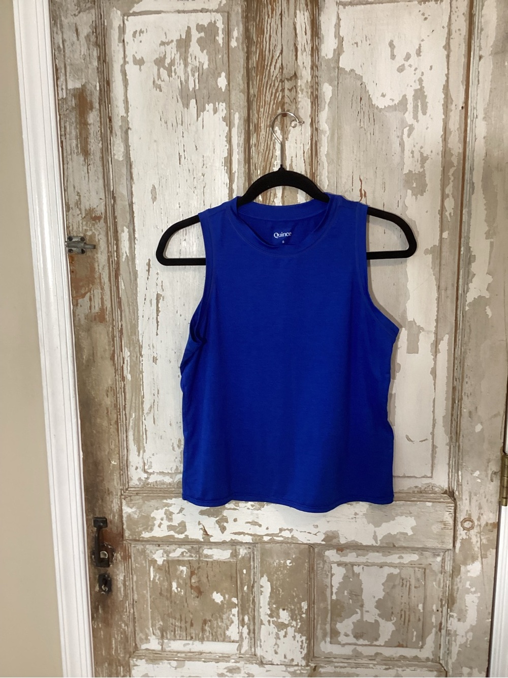 Quince Sleeveless Crewneck Tank - Cobalt Blue - size small - brilliant color